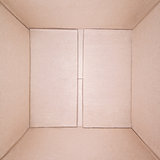 Empty brown cardboard square box