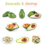 set fresh avocado with shrimp