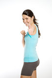Happy young woman giving thumbs up!
