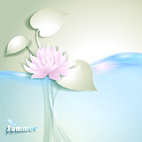 Card with stylized waterlily
