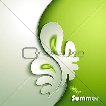 Abstract paper plant with green elements