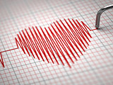ECG. Electrocardiogram and heart  beat shape.