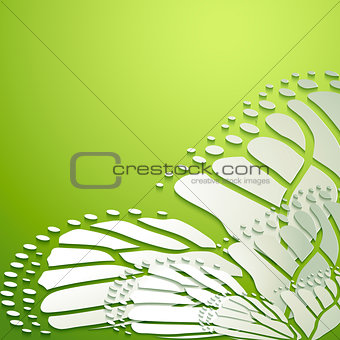 Abstract background with green butterflies