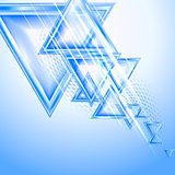 Blue abstract background with triangles.
