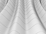 Abstract wavy wire-frame surface, 3D