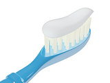 Isolated toothbrush with toothpaste, 3D