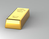 Gold bar on the Gray Background