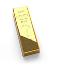 Gold bar Isolated on the White Background
