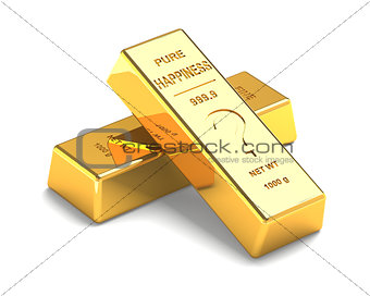 Set of Gold bars Isolated on the White Background