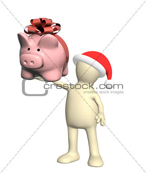 3d puppet with piggy bank