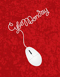 Computer Mouse Cyber Monday Red Background Illustration