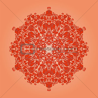 ornamental round lace pattern, circle background