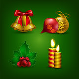 vector illustration of collection of colorful Christmas bauble
