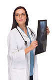 Female Doctor or Nurse with X-Ray Looking To The Side