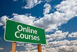 Online Courses Green Road Sign Over Sky