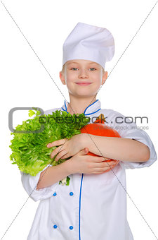 Chef salad, parsley and pumpkin
