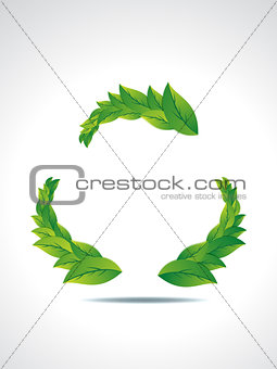 Recyle Icon With Leaf
