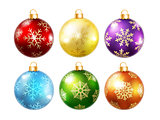Collection of isolated christmas balls