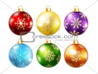 Collection of isolated christmas balls