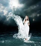 Mystic Goddess in Stormy Sea