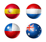 Brazil world cup 2014 group B flags on soccer balls