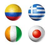 Brazil world cup 2014 group C flags on soccer balls
