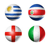 Brazil world cup 2014 group D flags on soccer balls
