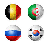 Brazil world cup 2014 group H flags on soccer balls