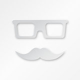 Vector Paper Hipster Background With Glasses And Mustache