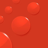 Modern glossy circles on red vector background