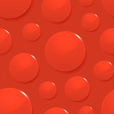 Blood drops on red. Vector seamless background