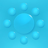 Modern glossy circles on blue vector background