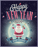 New Year Poster with Santa.