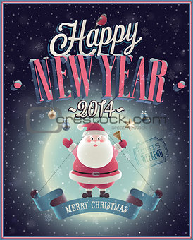 New Year Poster with Santa.