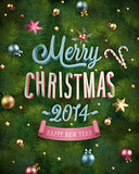Christmas poster with fir tree texture.