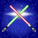 Crossed light sabers.