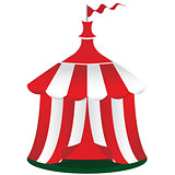Red circus tent icon