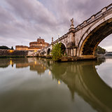Castle of Holy Angel and Holy Angel Bridge over the Tiber River 