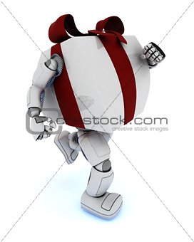 Christmas Gift Character Running
