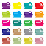 Flat folder icon set of 20