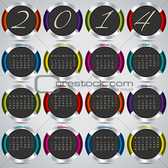 2014 background design with metallic badges 