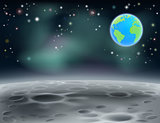 Moon space earth background 2013 C5