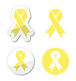 Pale yellow ribbon -ymbol of spina bifida
