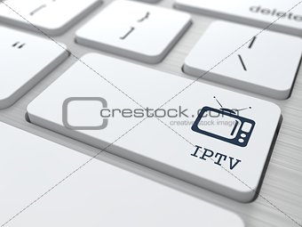 IPTV on White Keyboard Button.