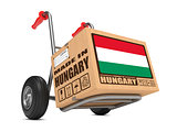 Made in Hungary - Cardboard Box on Hand Truck.