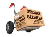 Service Delivery - Cardboard Box on Hand Truck.