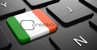 Ireland - Flag on Button of Black Keyboard.