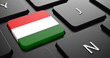 Hungary - Flag on Button of Black Keyboard.