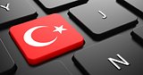 Turkey - Flag on Button of Black Keyboard.