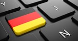 Germany - Flag on Button of Black Keyboard.